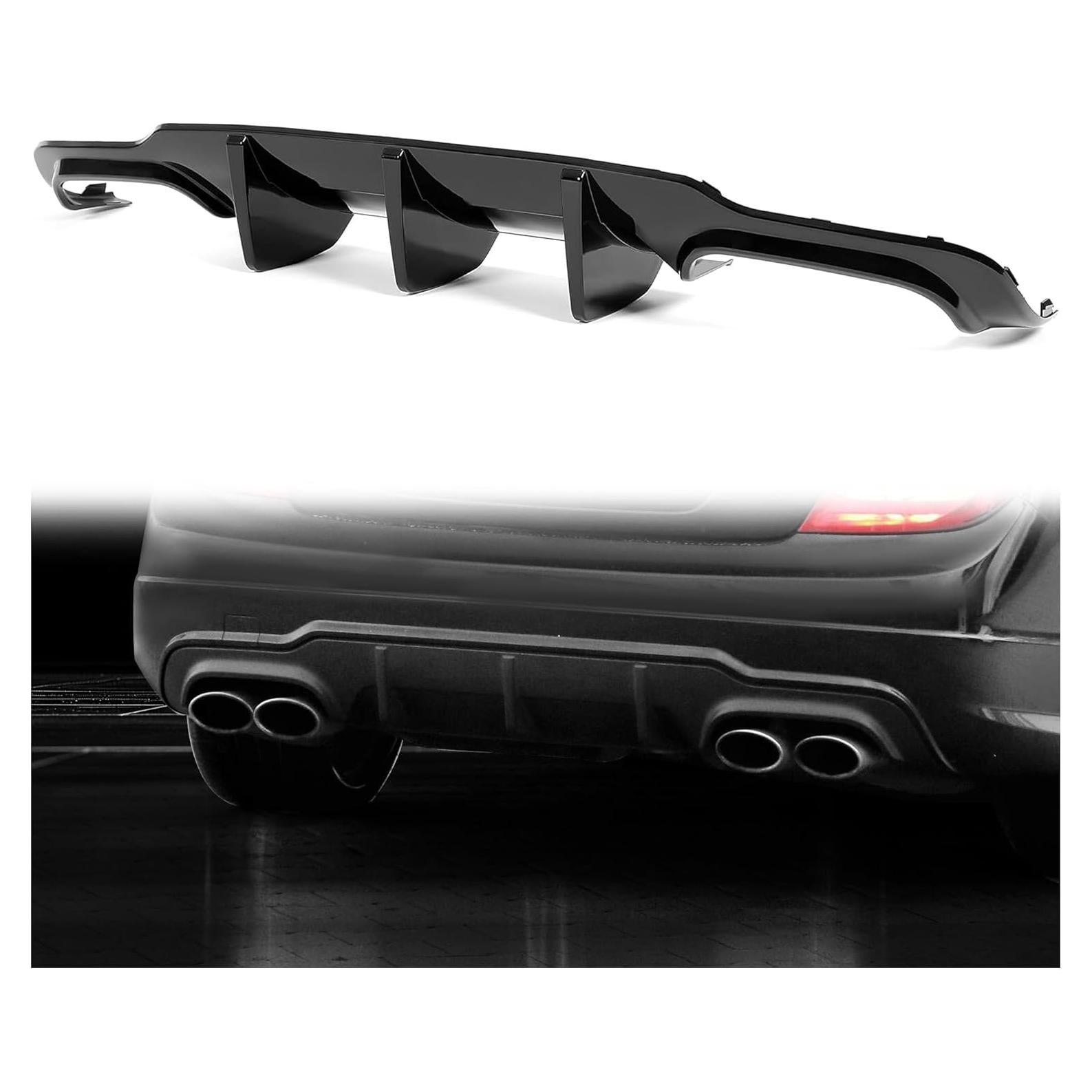 Difusor Trasero HECASA para Mercedes Benz W204 2012-2014 Negro