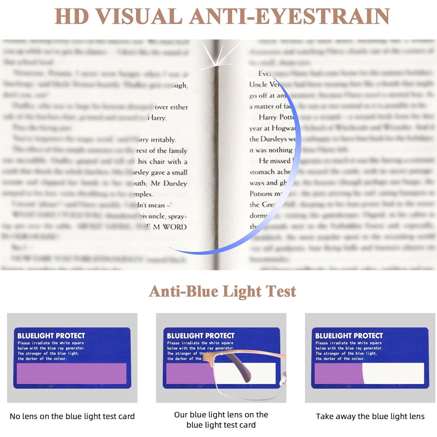 Gafas Bifocales FONHCOO Oro 2.5x Anti Luz Azul