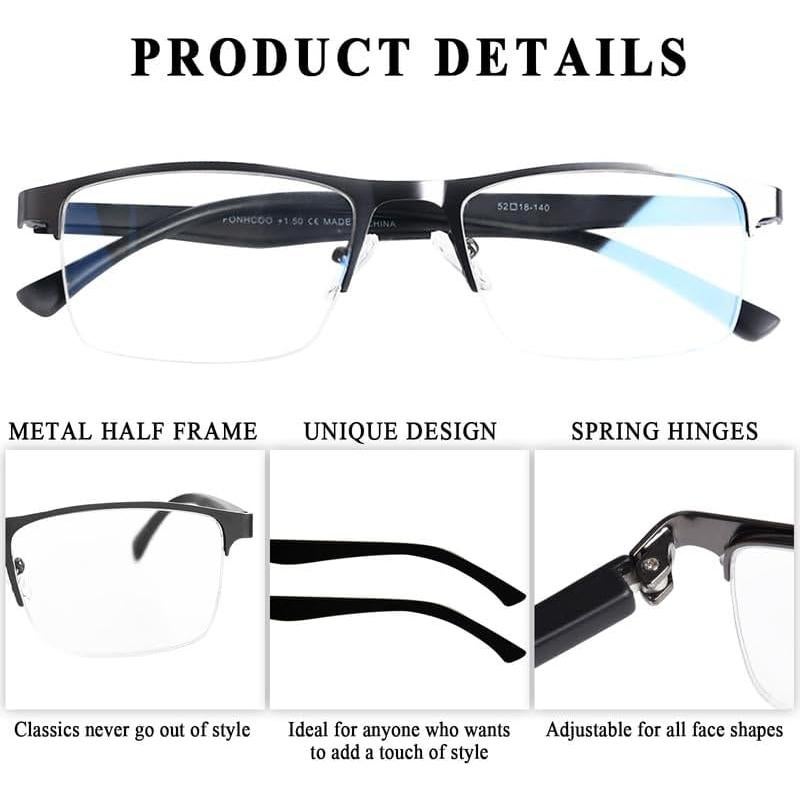 Gafas Bifocales FONHCOO Semi-Montura Anti Luz Azul 1.0x