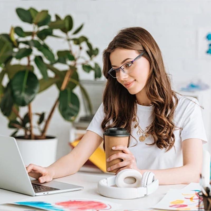 Gafas Bifocales FONHCOO Semi-Montura Anti Luz Azul 3.0x