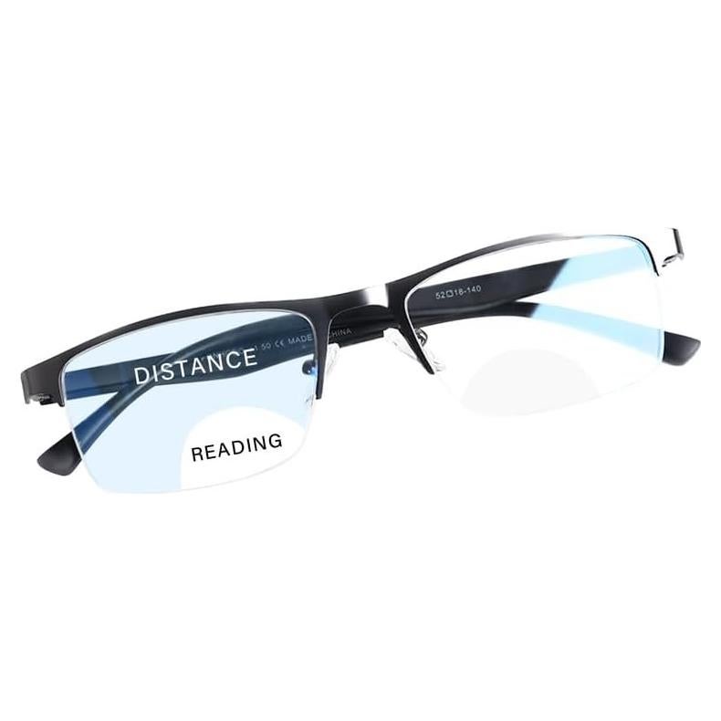 Gafas Bifocales FONHCOO Semi-Montura Anti Luz Azul 2.0x