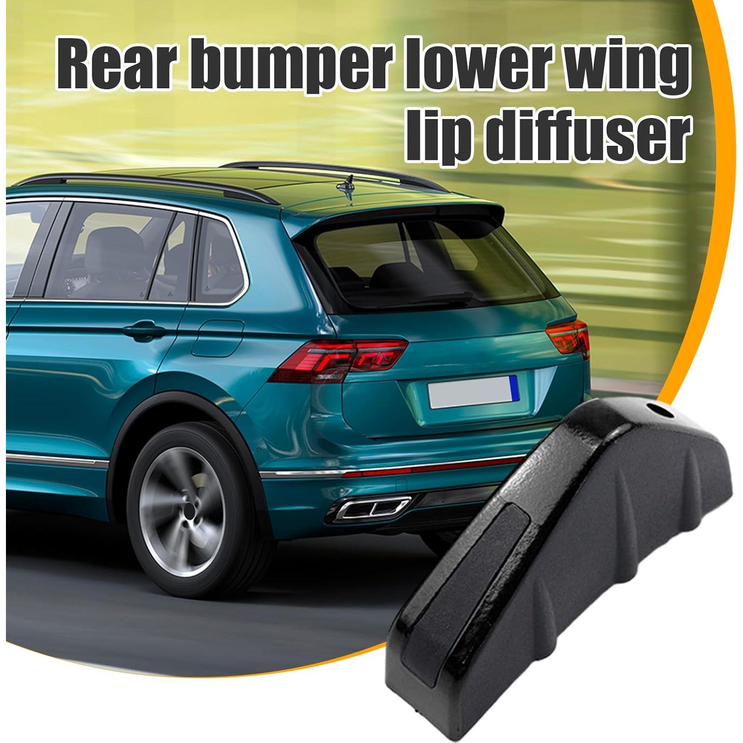 Difusor de Labio de Parachoques Trasero Augeny Universal Negro