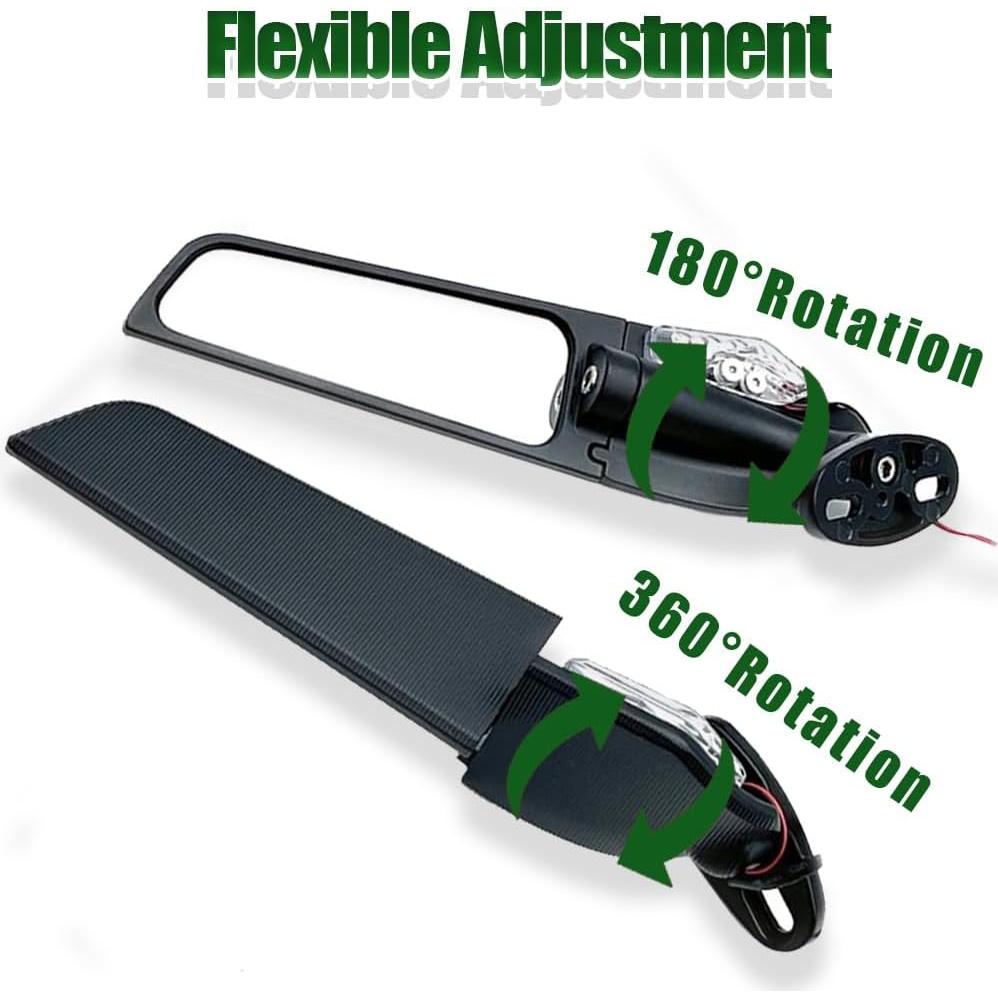 Espejos Retrovisores LED VORIPO para Motocicleta Ajustables