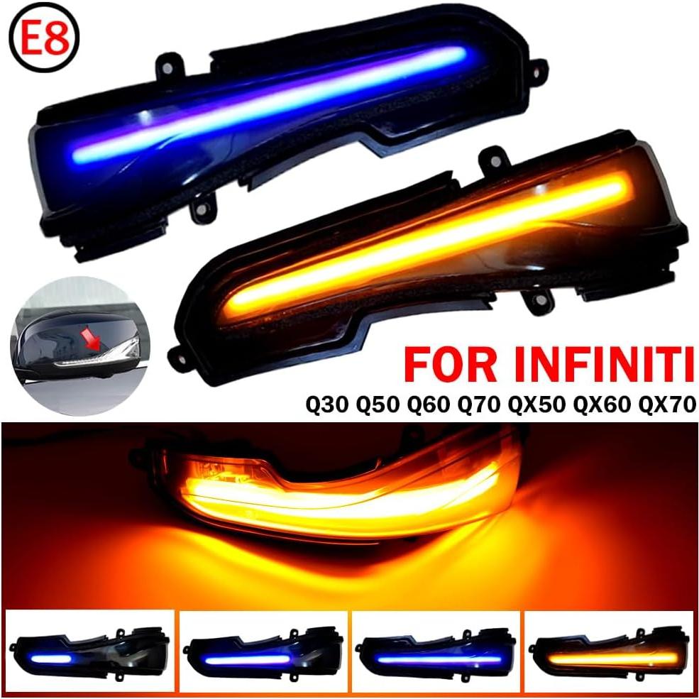 Luz de señal de giro LED Kakulkomen para Infiniti 2014-2019