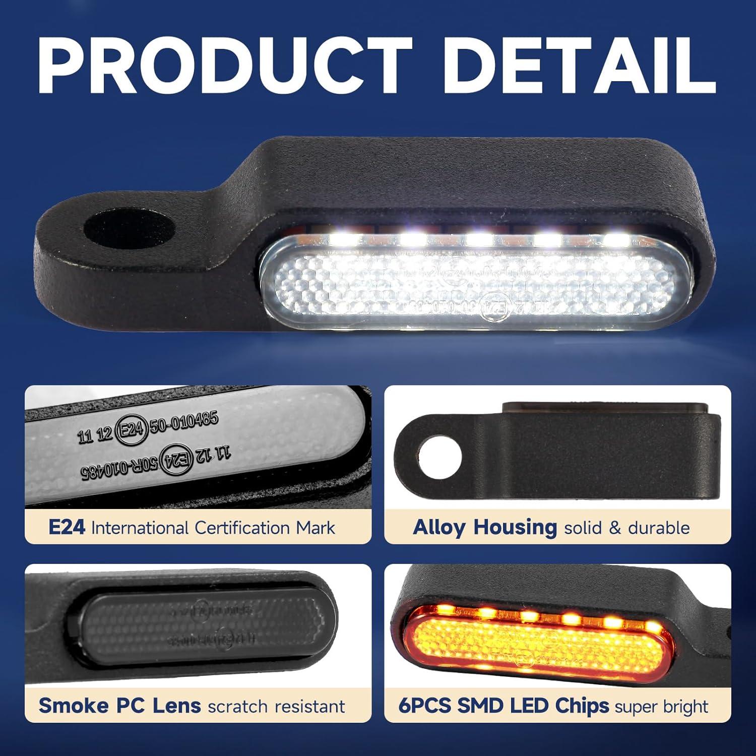 Señales de Giro LED ZENTHOR Universales para Motocicleta