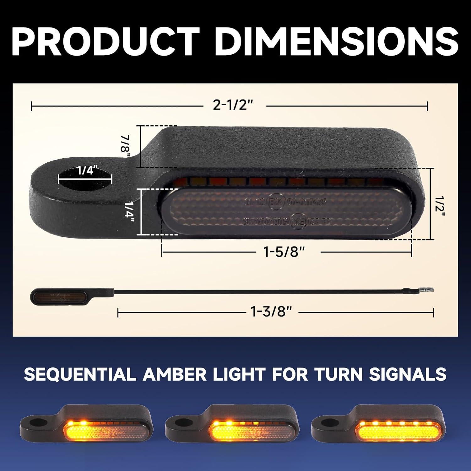 Señales de Giro LED ZENTHOR Universales para Motocicleta