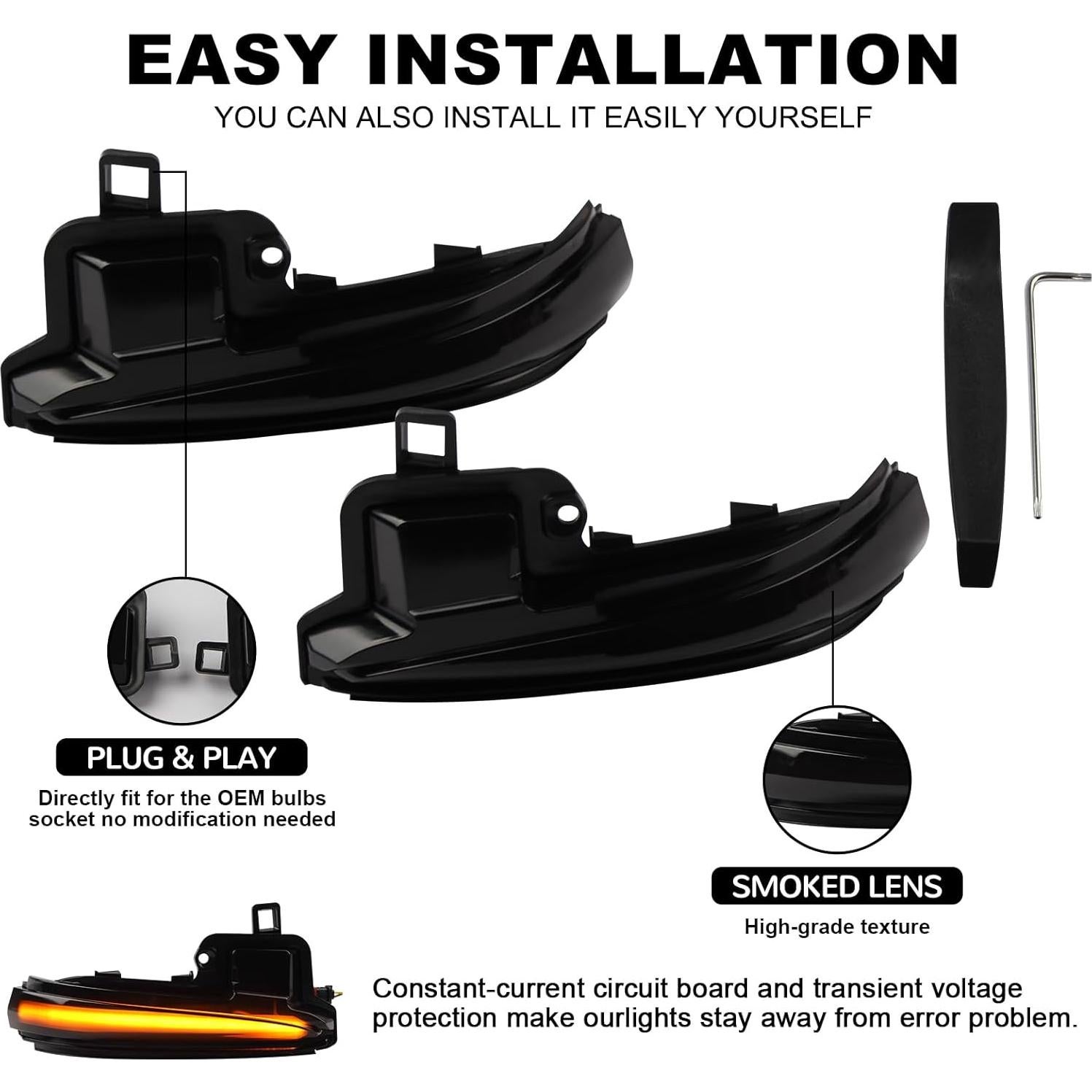 Luces de Señal de Giro LED Doiplent para Toyota Tacoma/RAV4 2016-2024