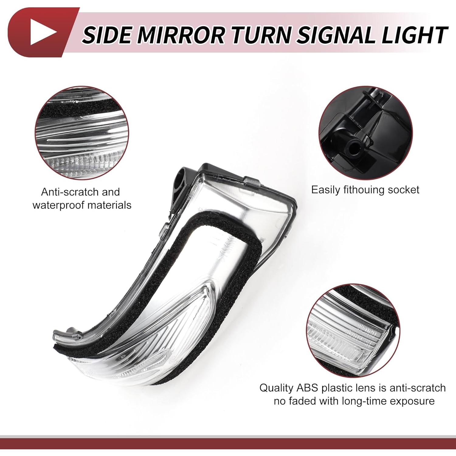 Luz de Señal de Giro en Espejo Derecha HEROFFIX para Hyundai Santa Fe 2019-2021