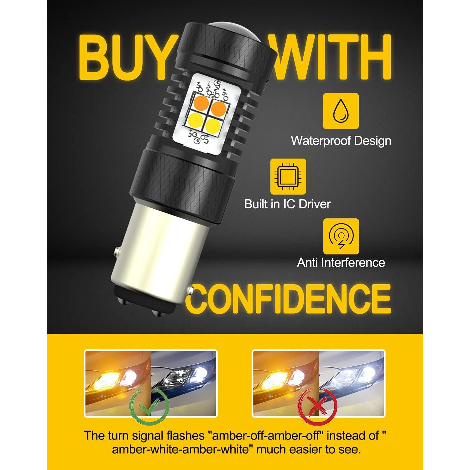 AUXITO 1157 Bombilla LED Switchback Doble Color 35000h