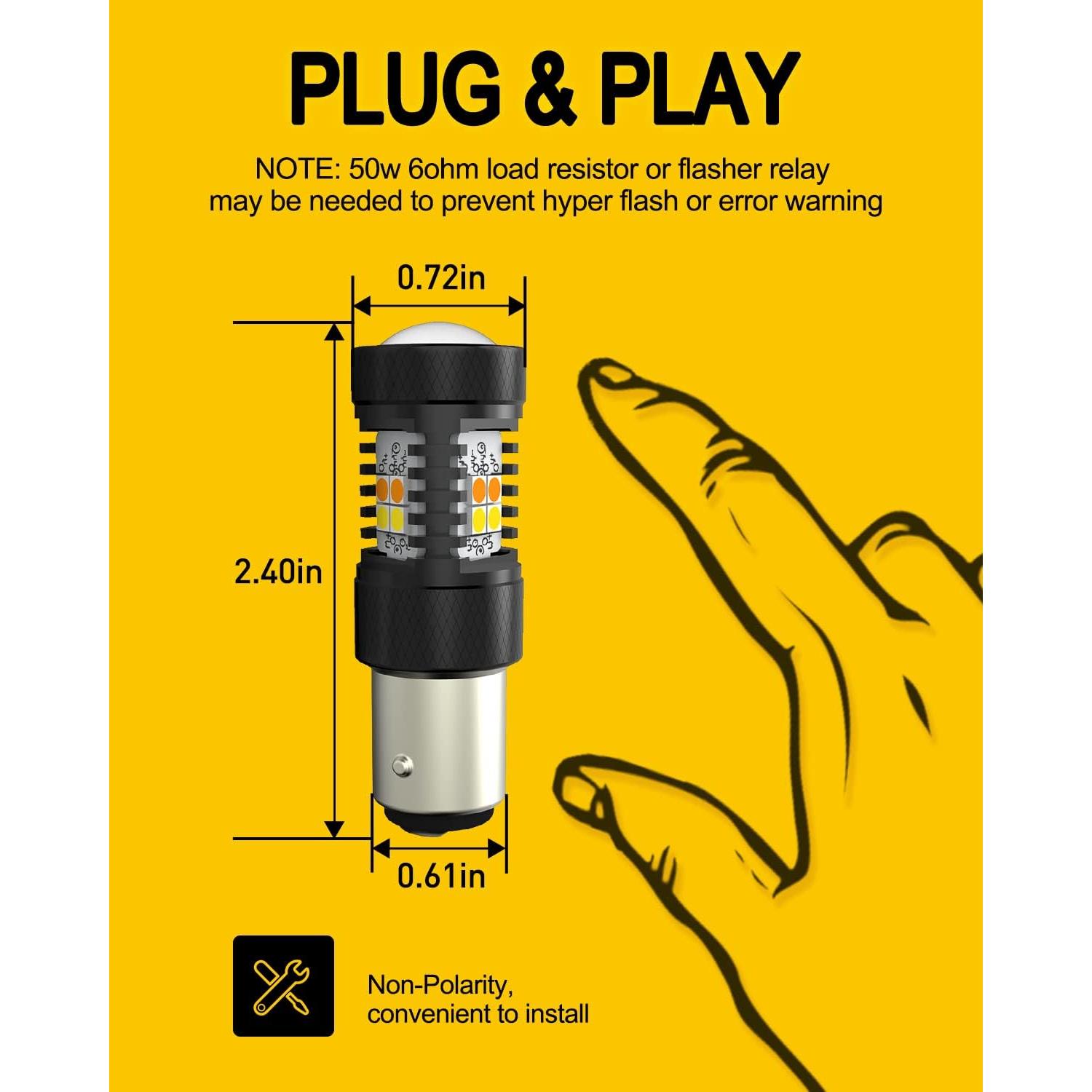 AUXITO 1157 Bombilla LED Switchback Doble Color 35000h