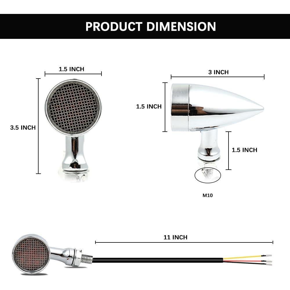 Luces de Giro LED DREAMIZER 15 LEDs Rojo Cromado 2 Unidades