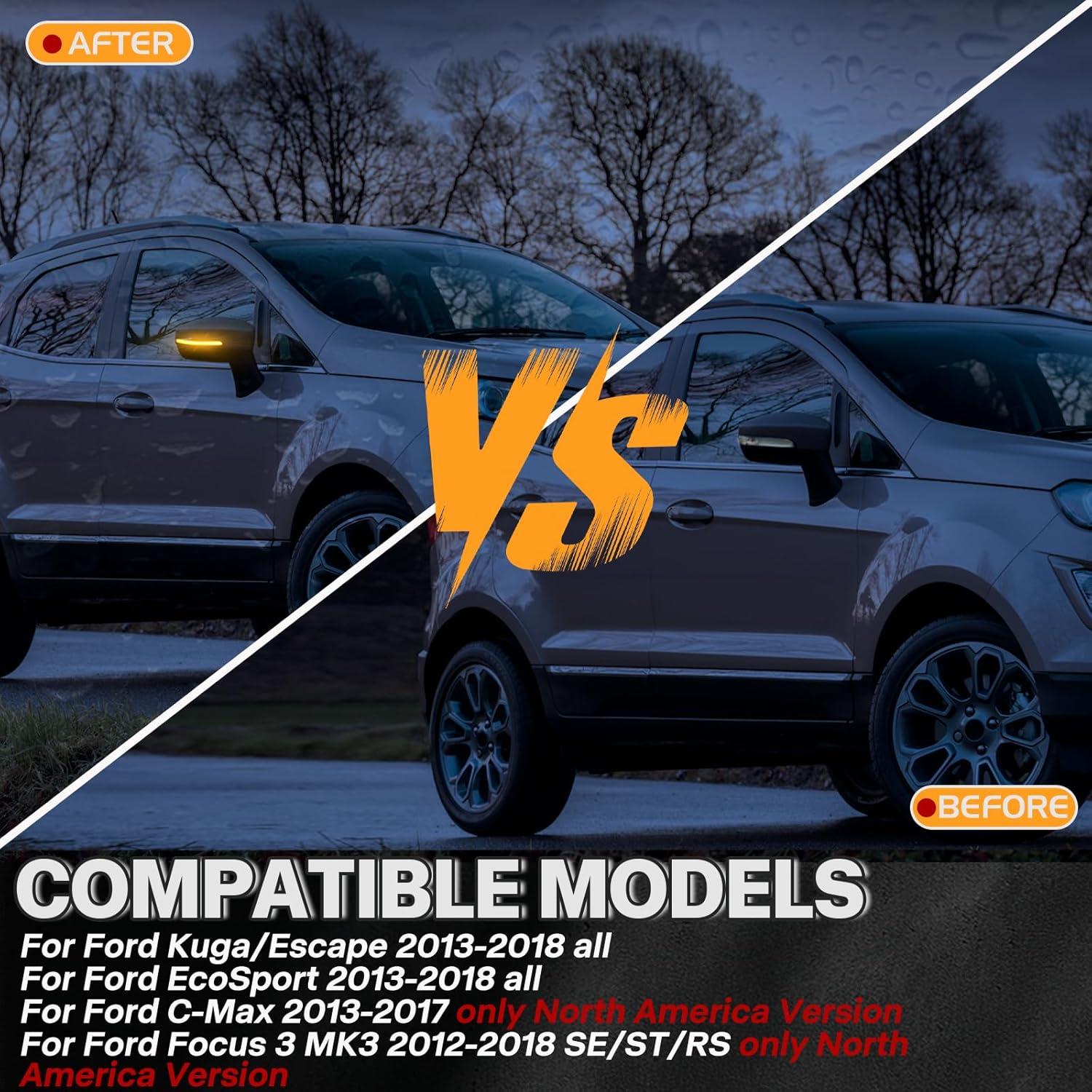 Luces de señal de giro LED secuenciales CYBORICH ámbar para Ford