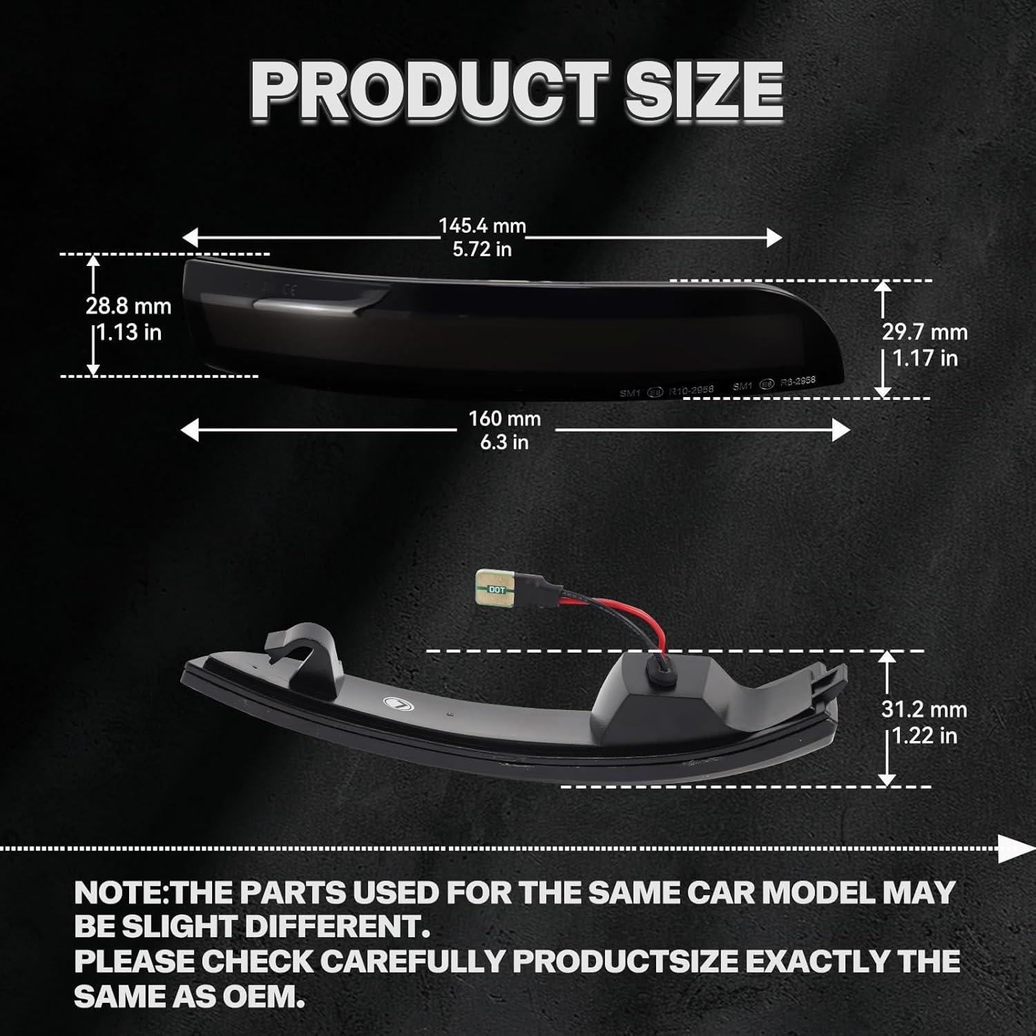 Luces de señal de giro LED secuenciales CYBORICH ámbar para Ford