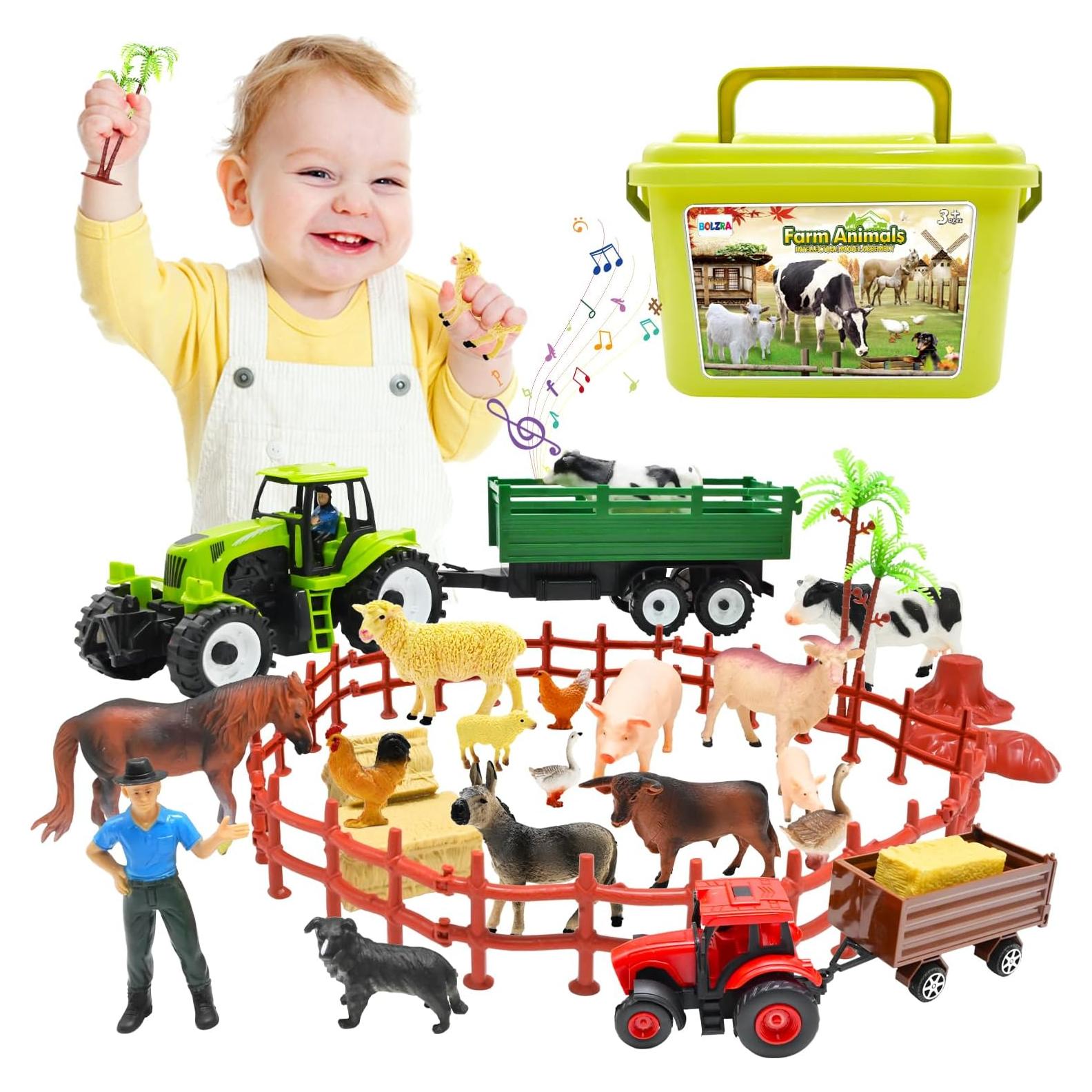 Juguete de Granja BOLZRA con 2 Tractores y Sonido