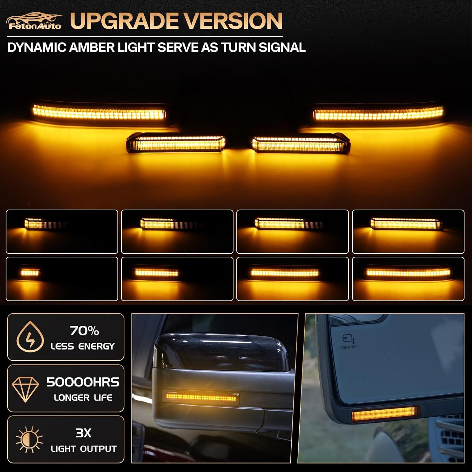 Luces de señal de giro LED FetonAuto para espejo lateral F150 2009-2014