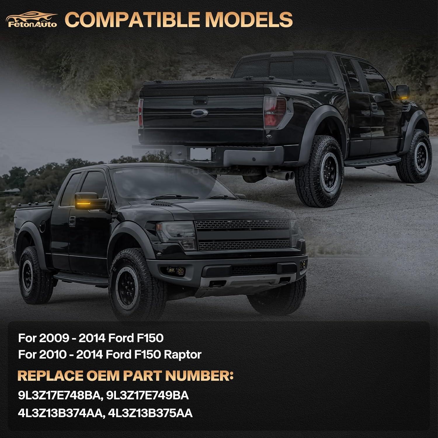 Luces de señal de giro LED FetonAuto para espejo lateral F150 2009-2014