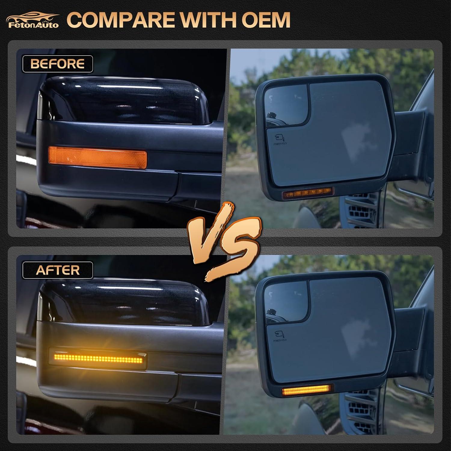 Luces de señal de giro LED FetonAuto para espejo lateral F150 2009-2014