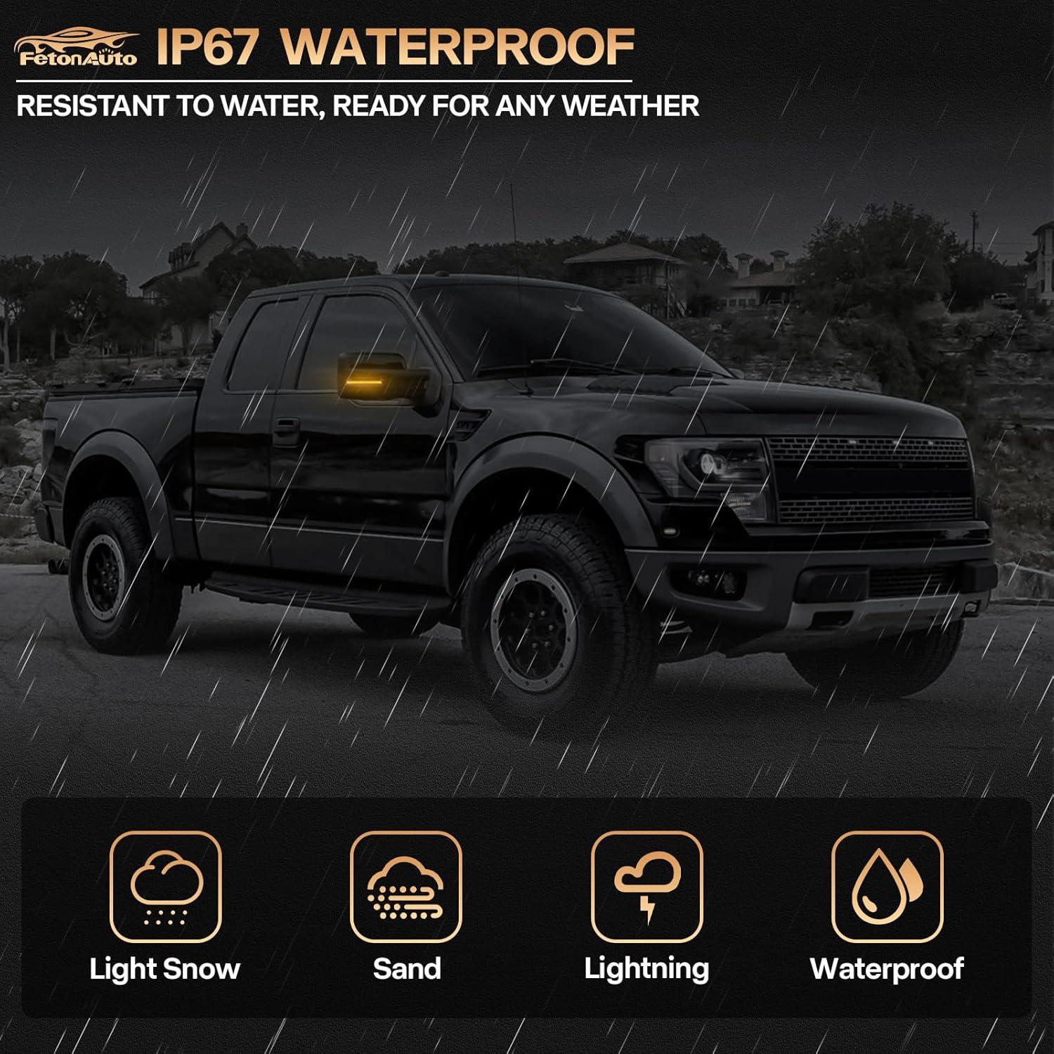 Luces de señal de giro LED FetonAuto para espejo lateral F150 2009-2014