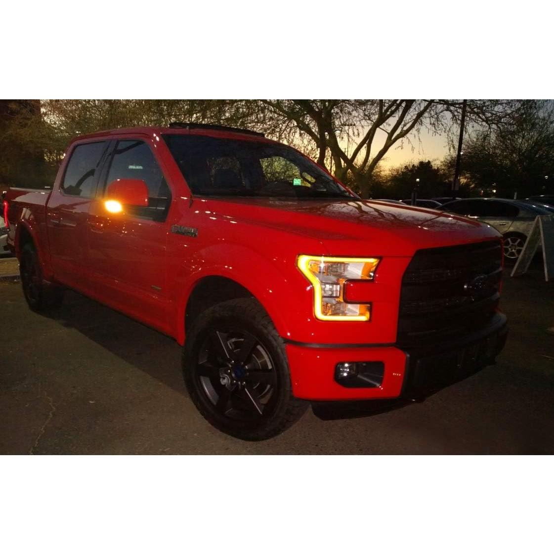 Luz LED Ámbar Lente Ahumada Espejo Lateral iJDMTOY Ford F150 2015-2020