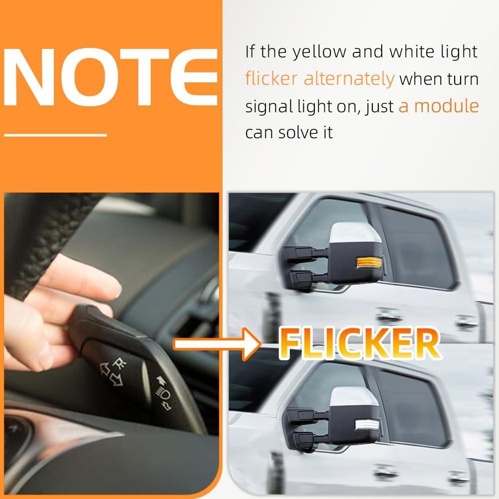 Lámpara LED de Espejo Lateral NJSBYL para Ford F150 F250 F350 2017-2025