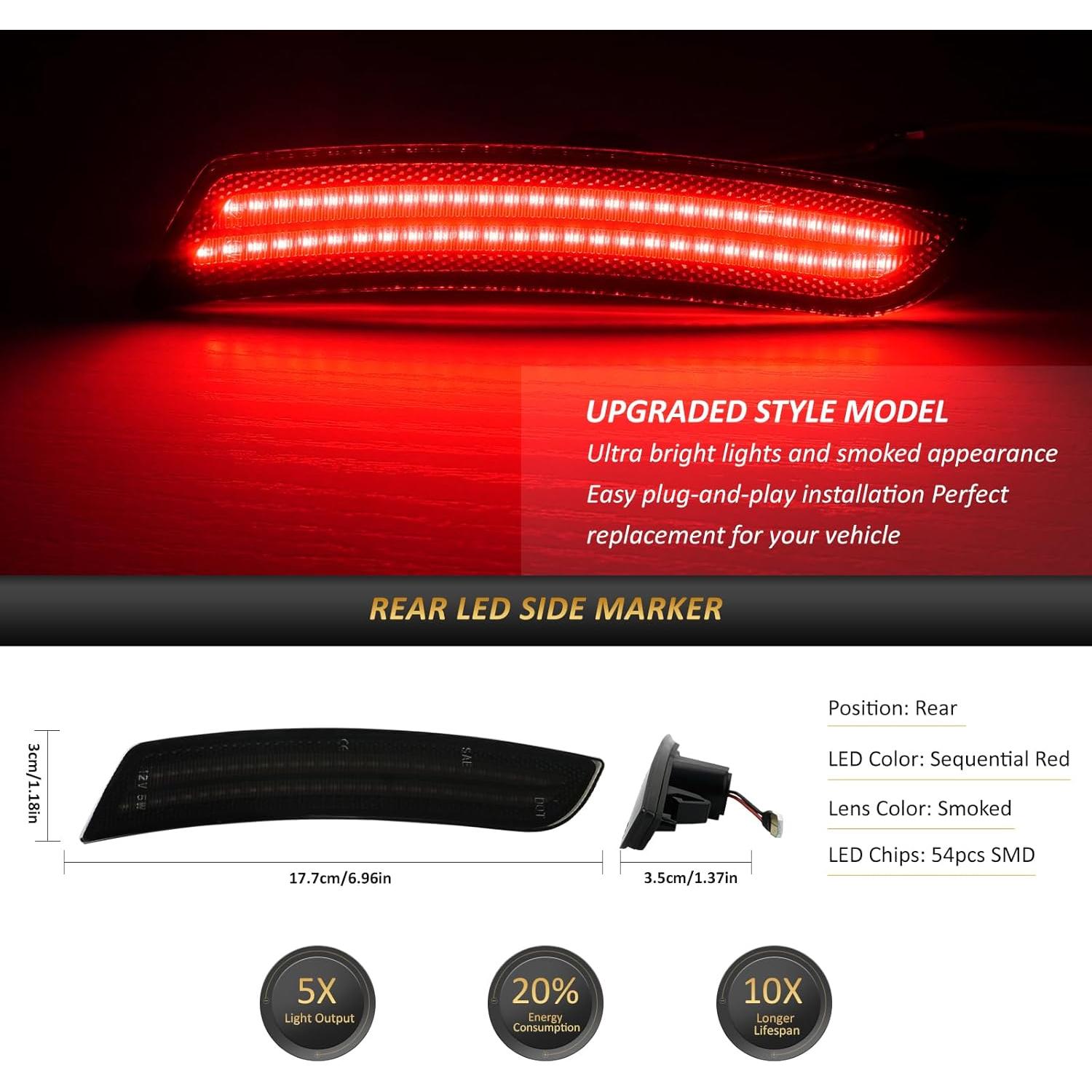 Luces de Marcador Lateral LED D-Lumina para Chevy Camaro 2016-2023
