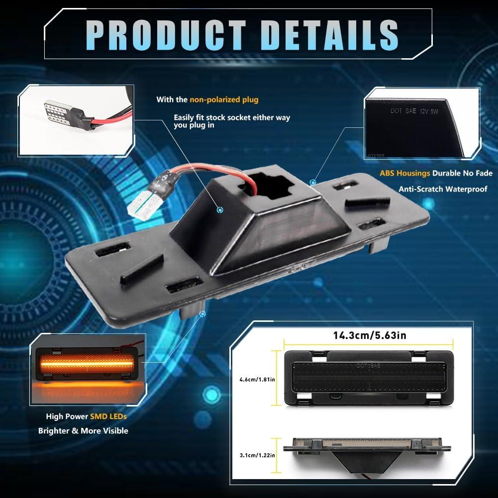 Luces de Marcador Lateral LED VANKUB para Chevy Camaro 1982-1992