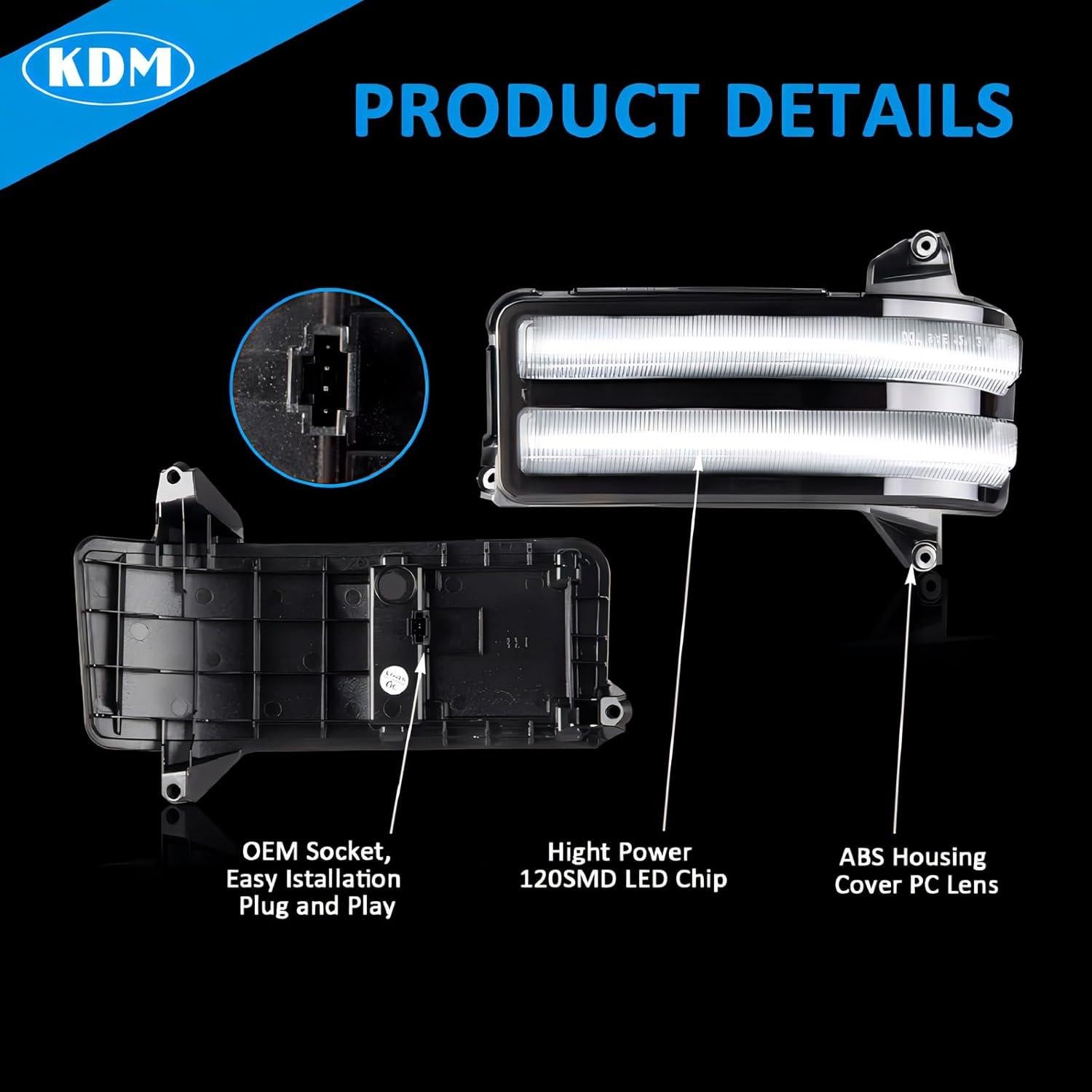 KDM Luz de Señal de Giro LED para Espejo Lateral 2020-2023
