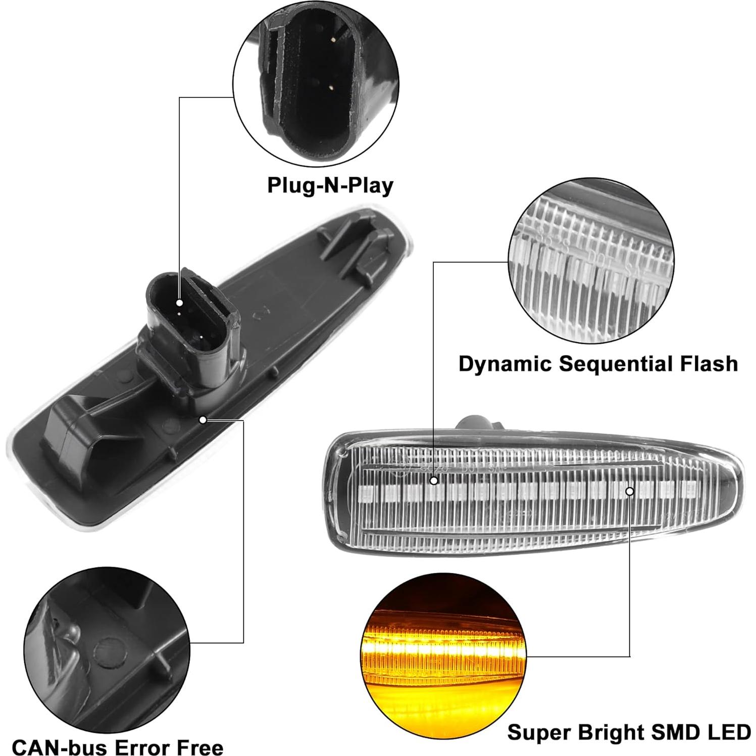Luces de Marcador Lateral LED X AUTOHAUX para Mitsubishi