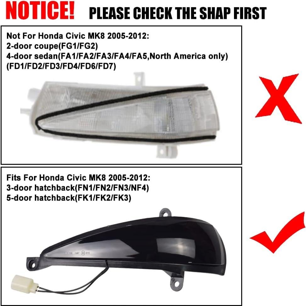 Luces de Giro LED Dinámicas Hacreyatu para Honda Civic 2005-2012