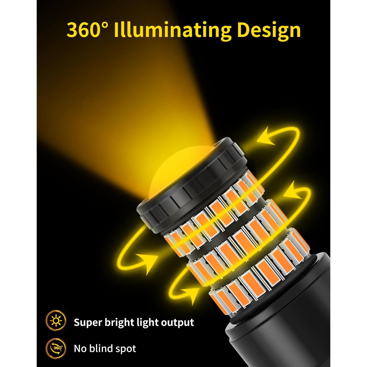 Bombillas LED de señal de giro MEALAM 3157 Ámbar - Paquete de 2