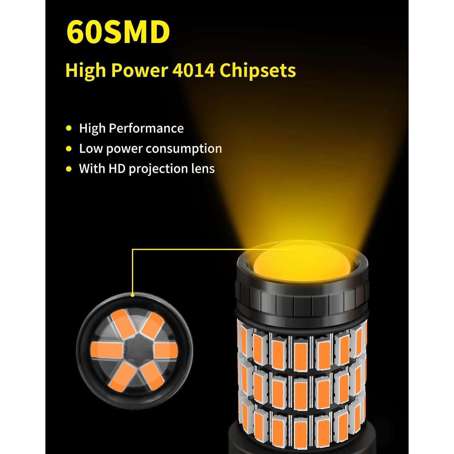 Bombillas LED de señal de giro MEALAM 3157 Ámbar - Paquete de 2