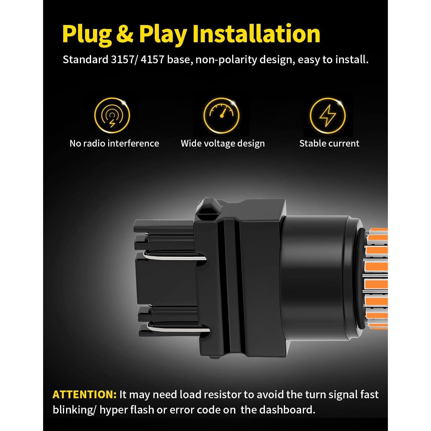 Bombillas LED de señal de giro MEALAM 3157 Ámbar - Paquete de 2