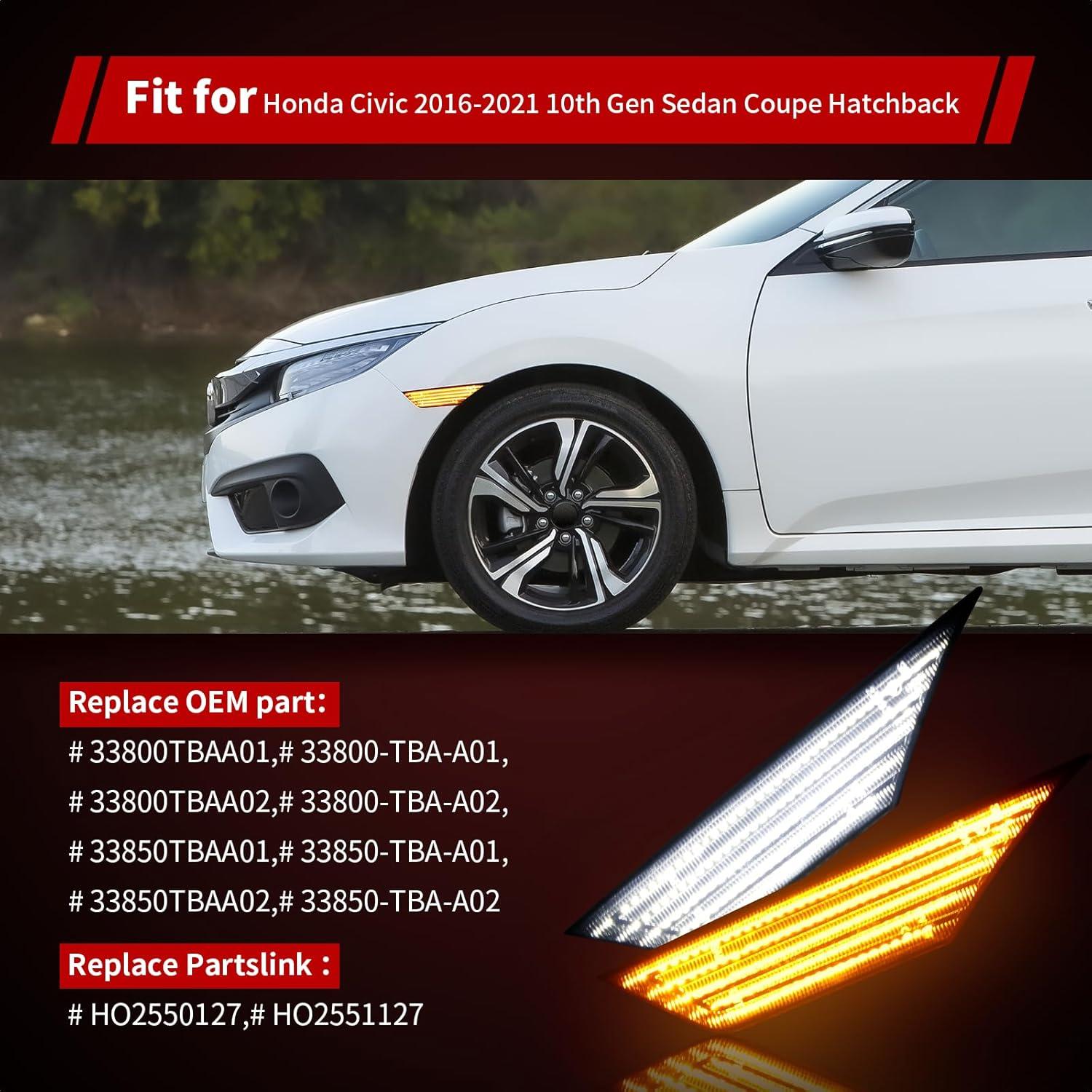 Luces de Marcador LED Lateral RIDLOG para Honda Civic 2016-2021