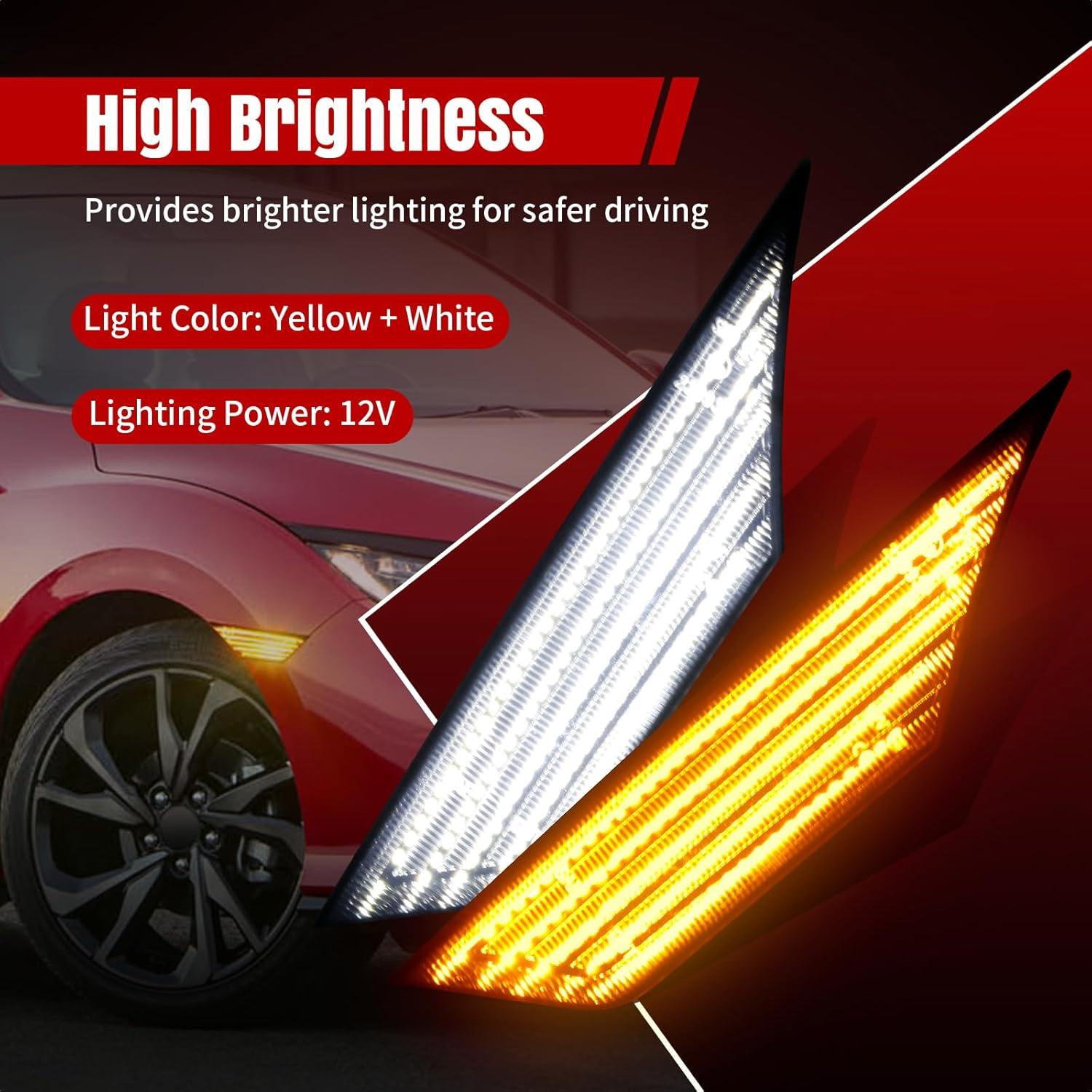 Luces de Marcador LED Lateral RIDLOG para Honda Civic 2016-2021