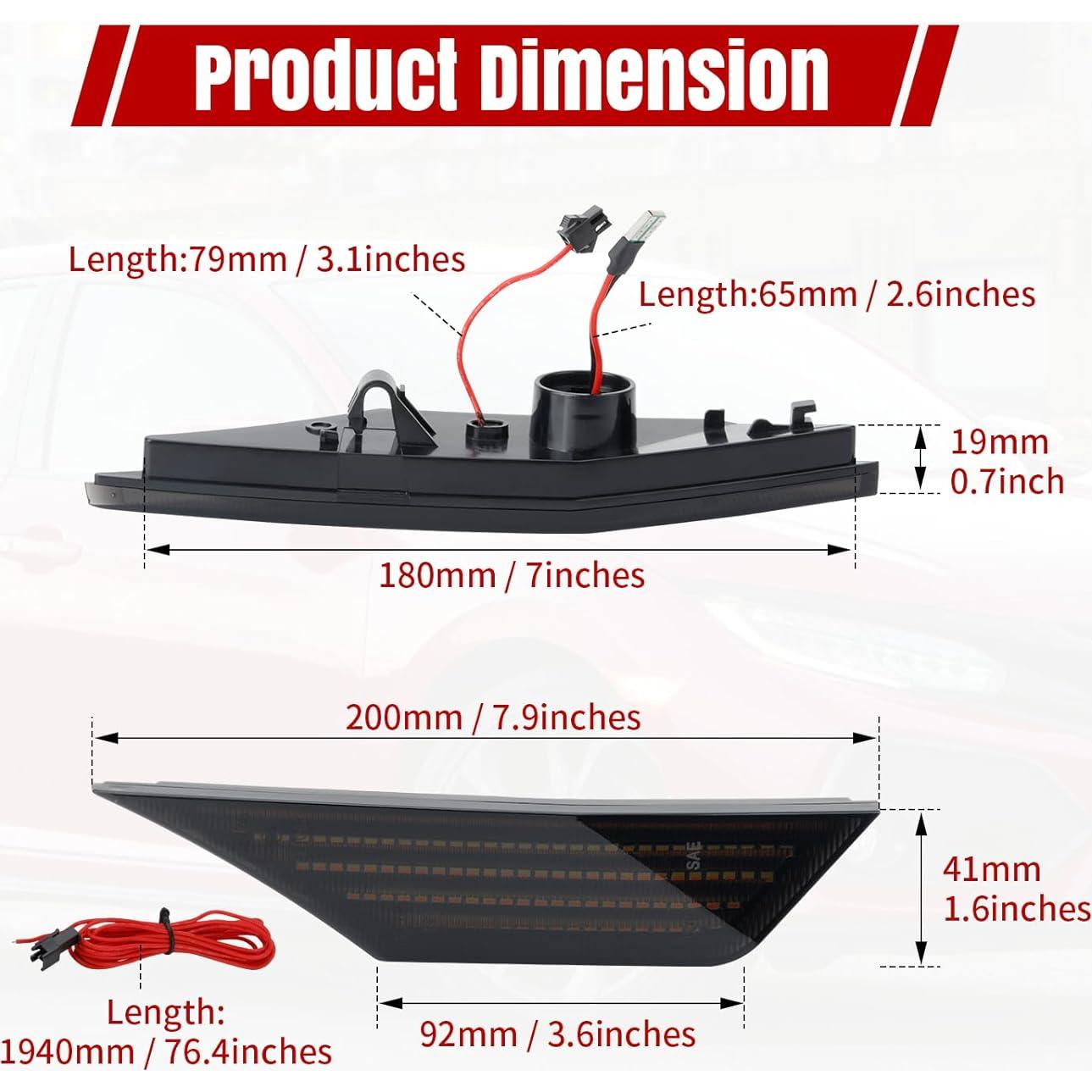 Luces de Marcador LED Lateral RIDLOG para Honda Civic 2016-2021