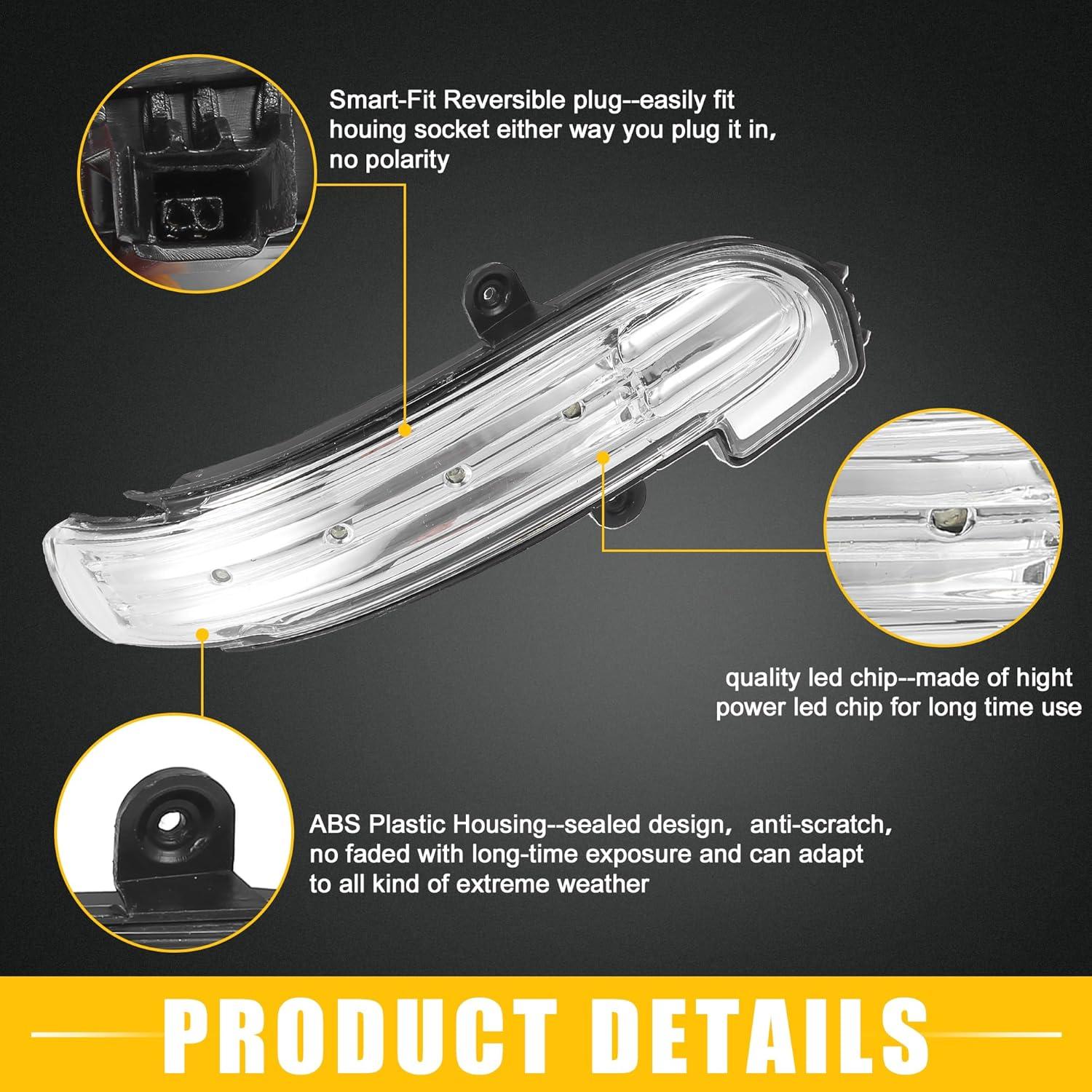 Espejo Retrovisor Lateral Derecho con Luz LED Mercedes-Benz C230 2005-2007