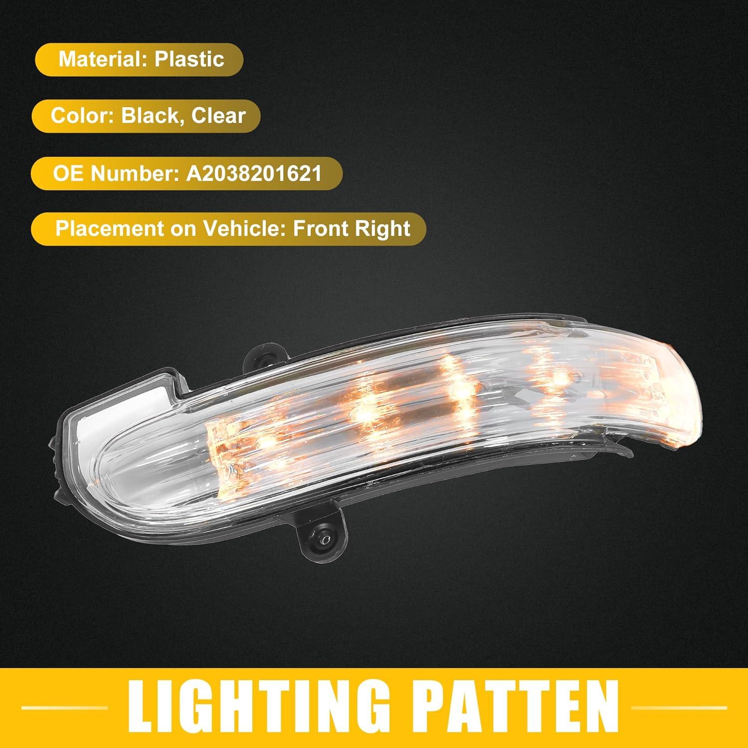 Espejo Retrovisor Lateral Derecho con Luz LED Mercedes-Benz C230 2005-2007