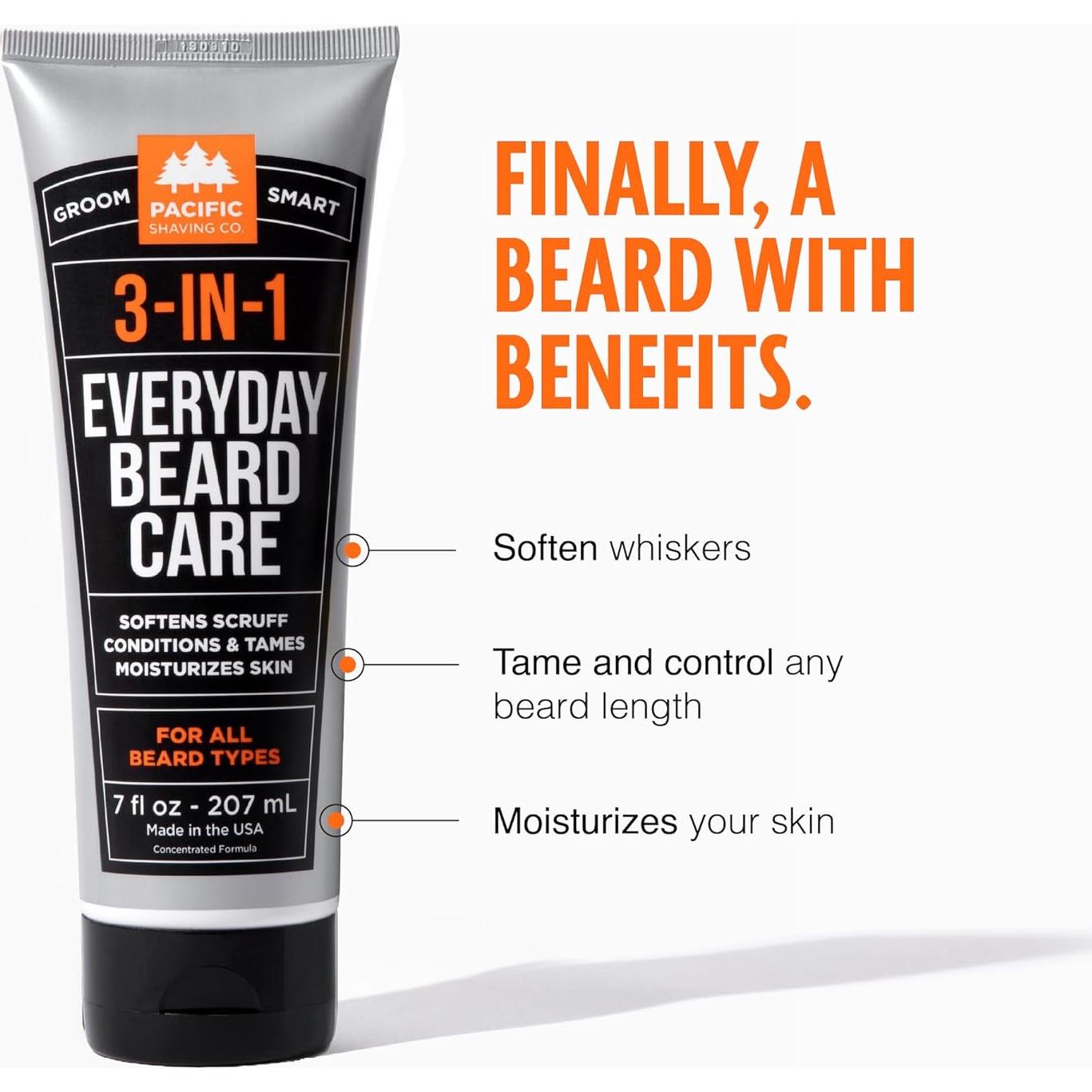 Cuidado de Barba 3-en-1 Pacific Shaving 220 ml Hidratante