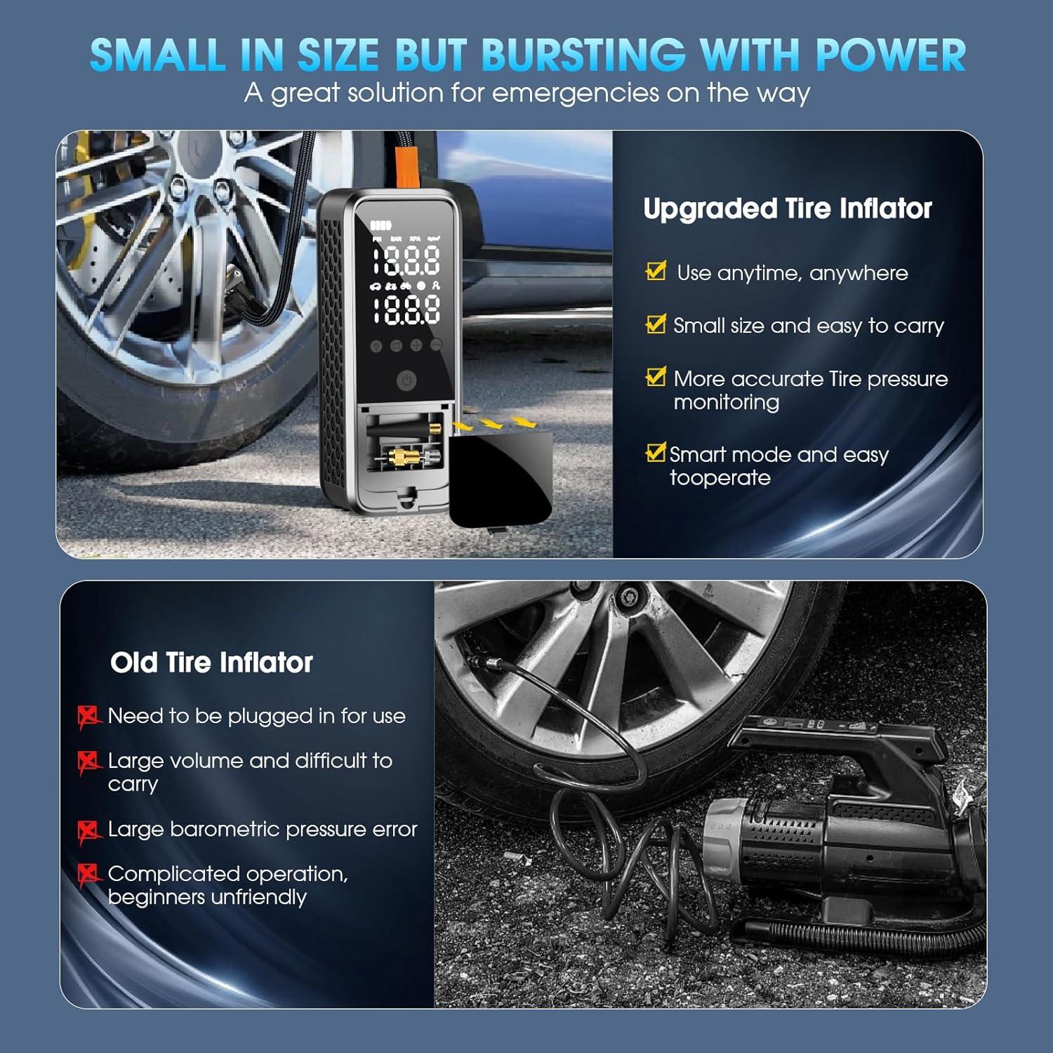 Compresor de Aire Portátil KZKB CQBBK-A01 160 PSI Bomba Rápida