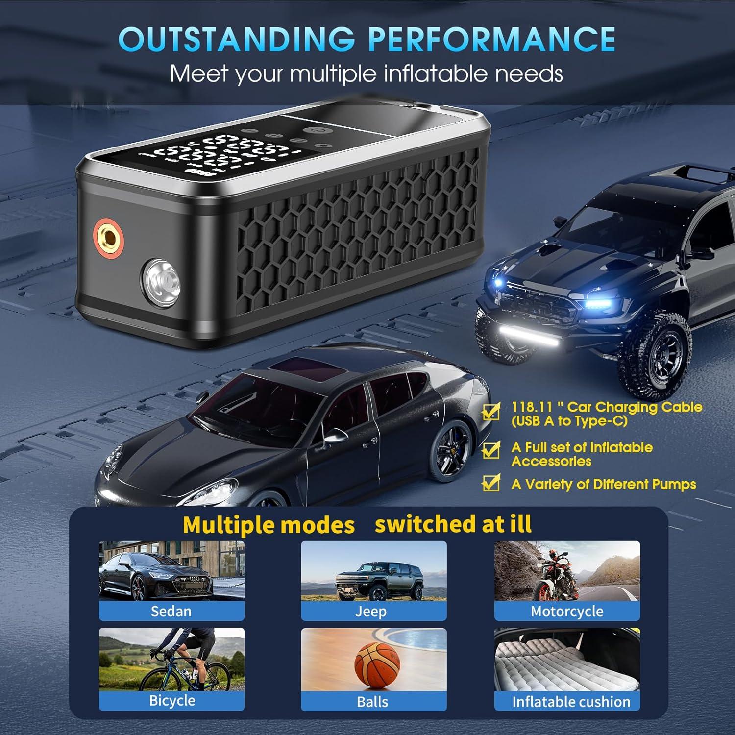 Compresor de Aire Portátil KZKB CQBBK-A01 160 PSI Bomba Rápida