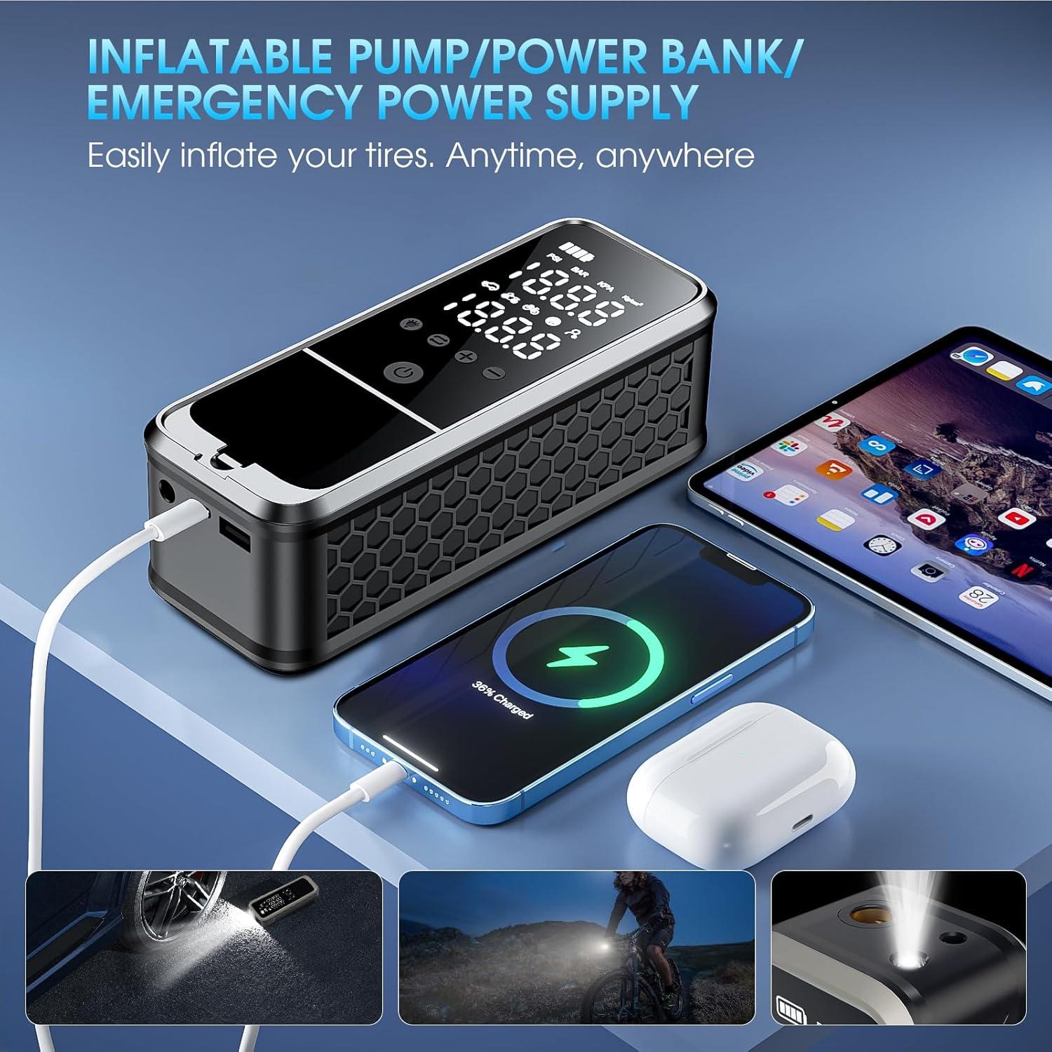 Compresor de Aire Portátil KZKB CQBBK-A01 160 PSI Bomba Rápida