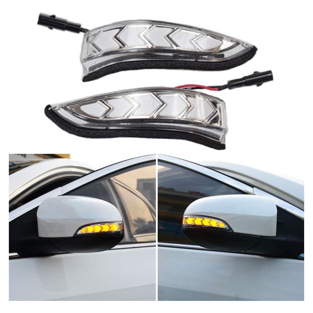 Espejo Retrovisor Lateral Hacreyatu LED Amarillo 2PCS para Toyota