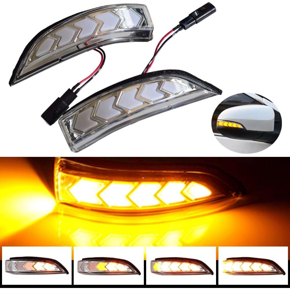 Espejo Retrovisor Lateral Hacreyatu LED Amarillo 2PCS para Toyota