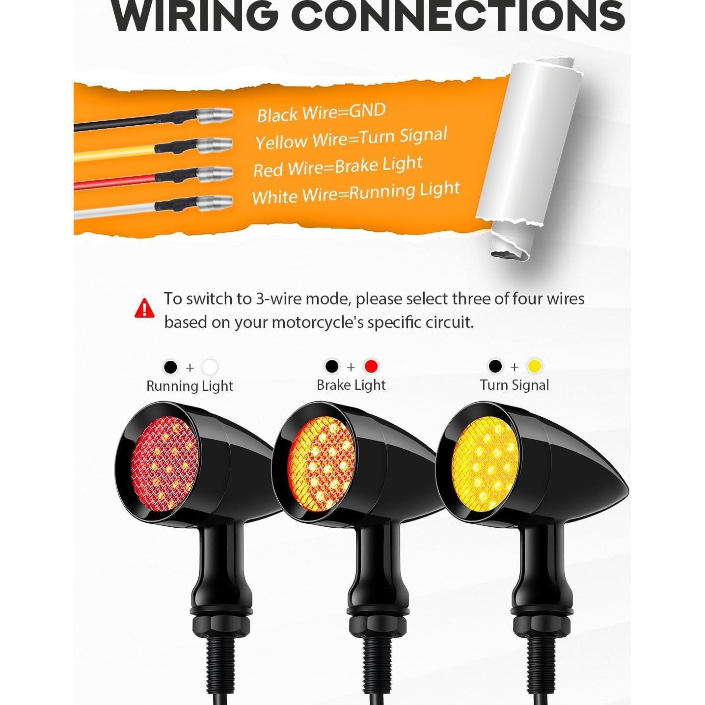 Señales de Giro LED PBYMT para Motocicleta 10mm - Impermeables
