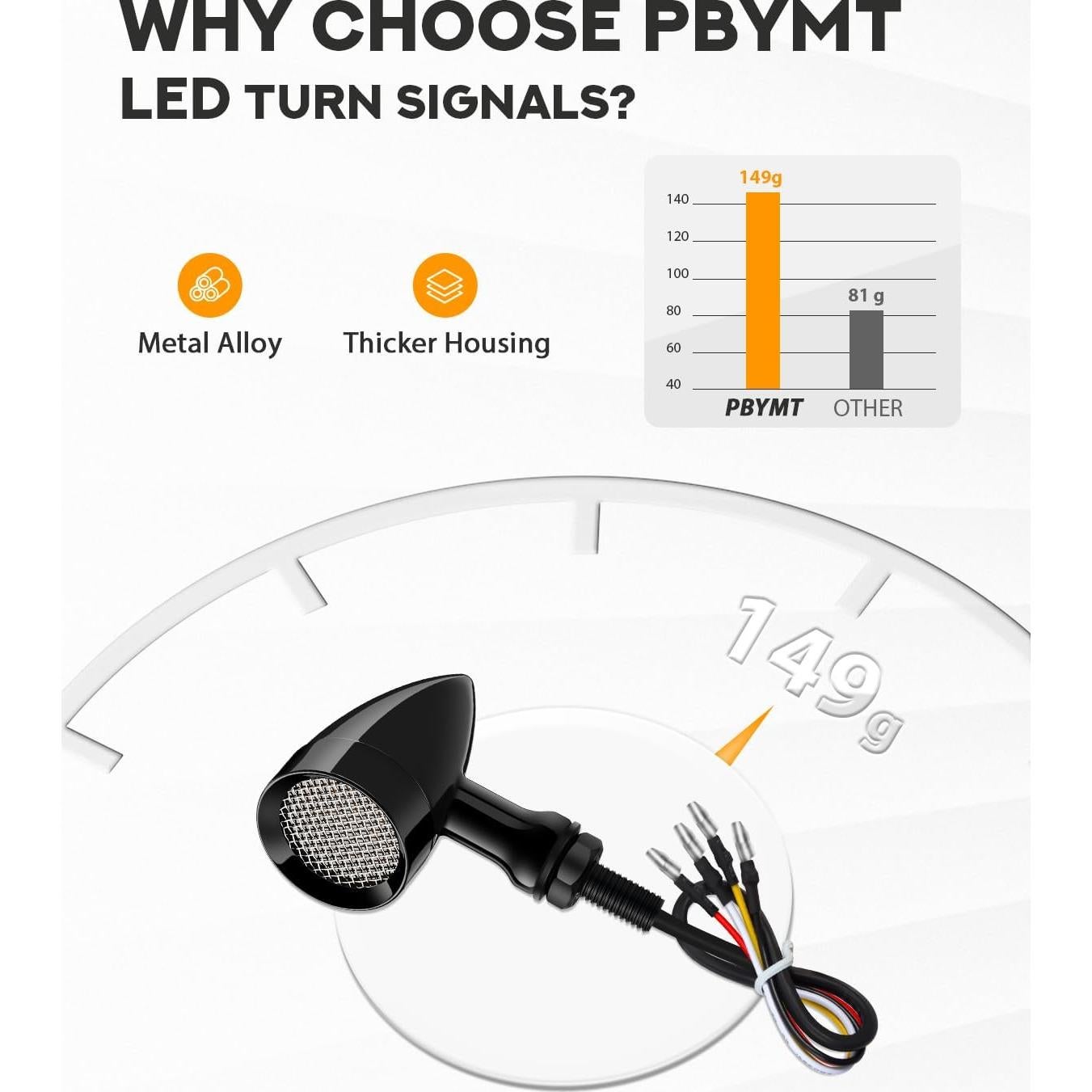 Señales de Giro LED PBYMT para Motocicleta 10mm - Impermeables