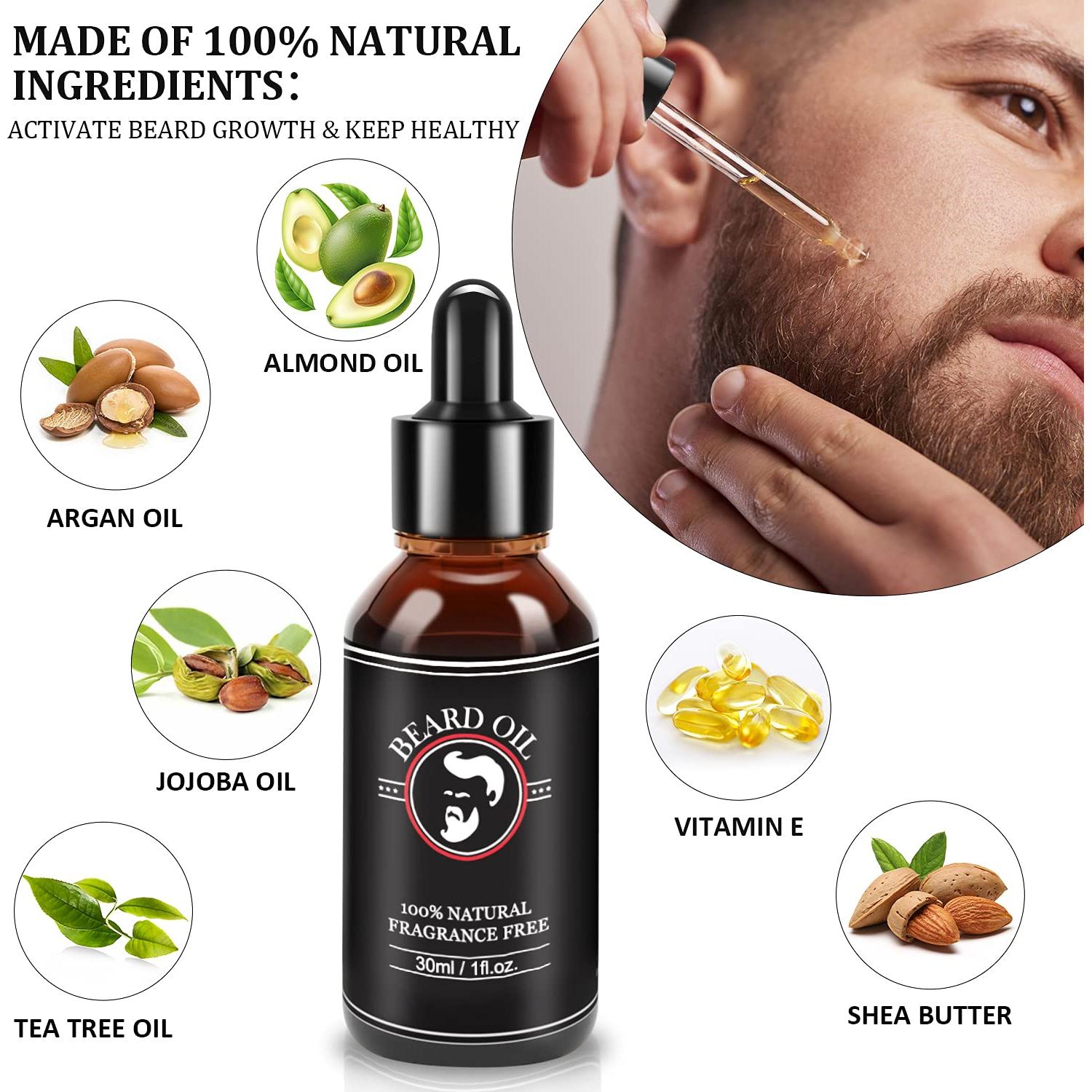 Kit de Cuidado de Barba ABUDICS - Aceite, Balsamo, Cepillo