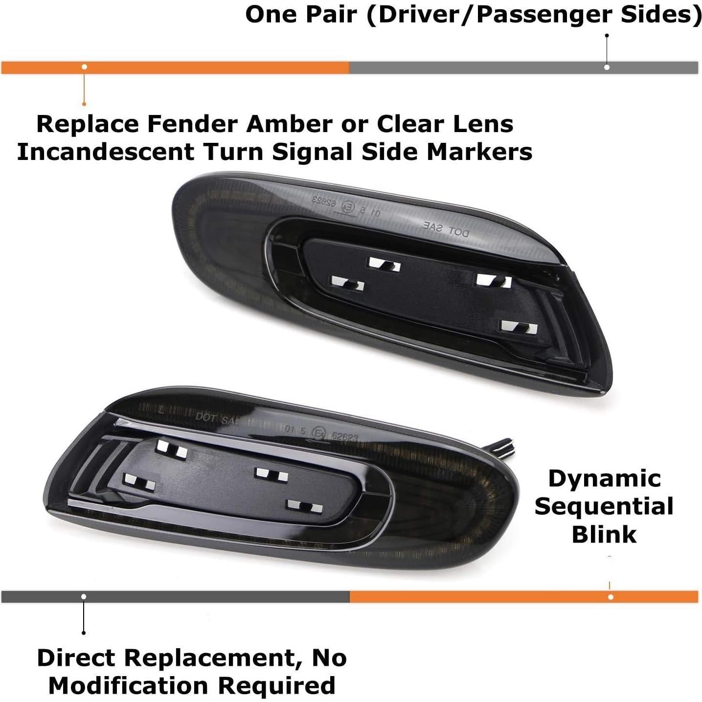 Kit de Luz LED Marcador Lateral iJDMTOY Ahumado para MINI Cooper