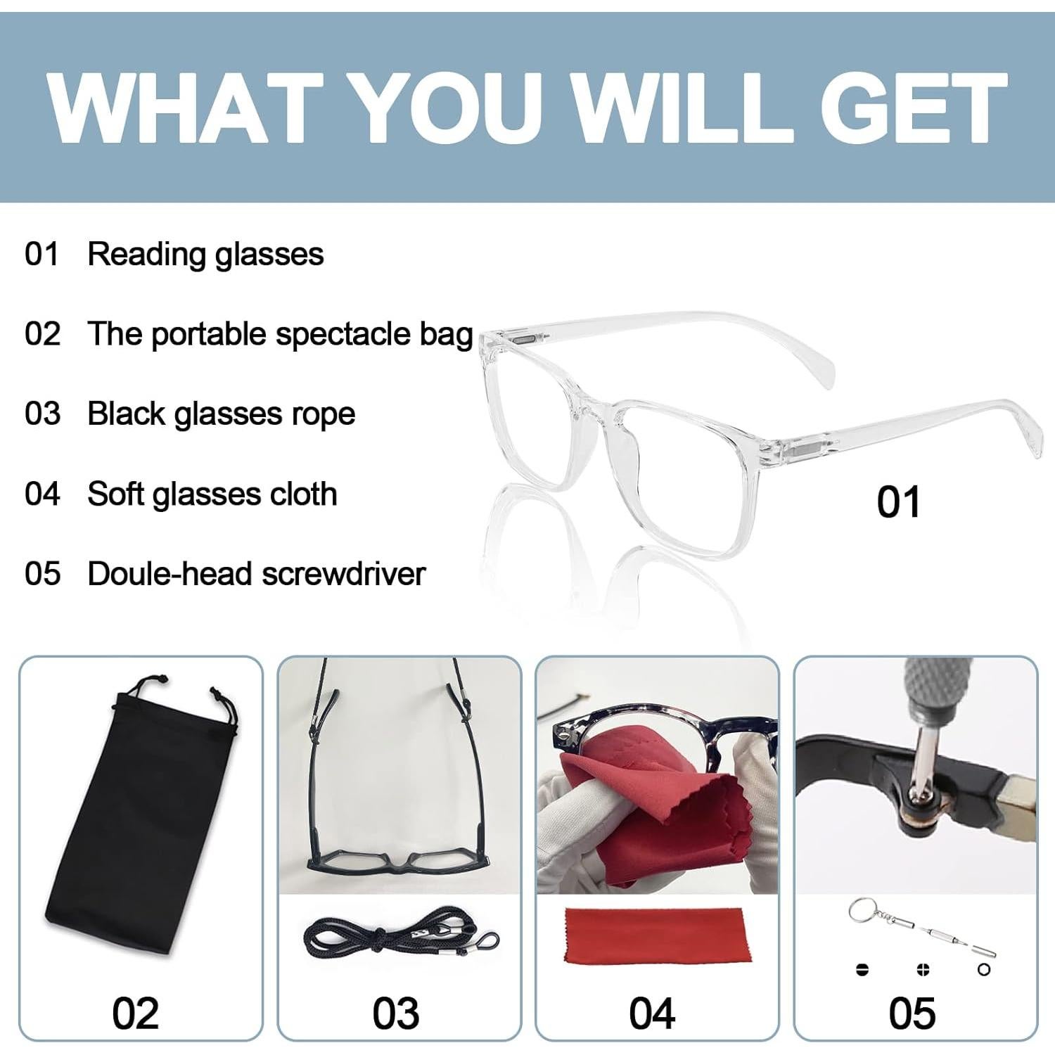 Gafas de Lectura OCCI CHIARI 2.5x Cuadradas Ligeras