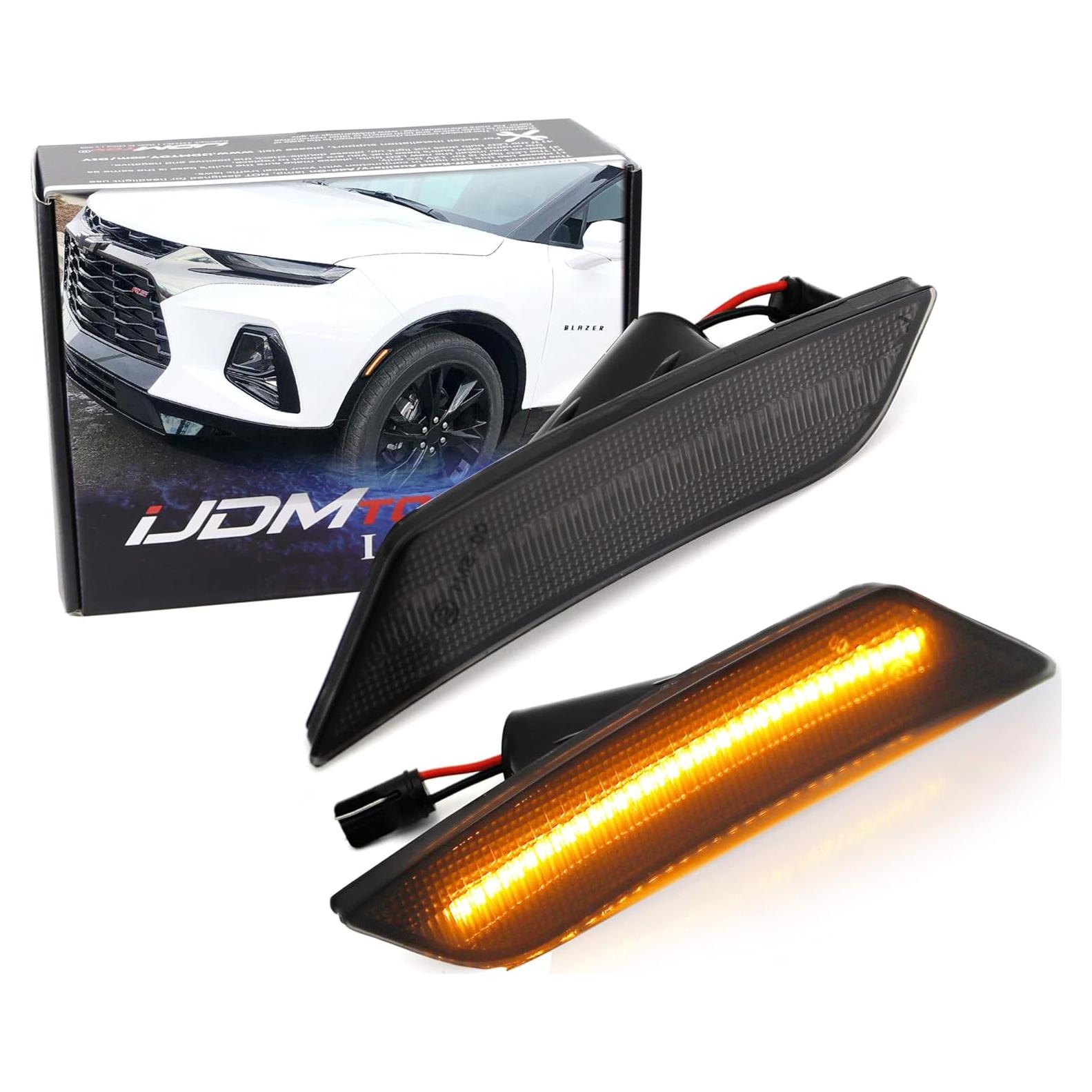Kit de Luz de Marcador Lateral LED iJDMTOY Lente Ahumada Ámbar