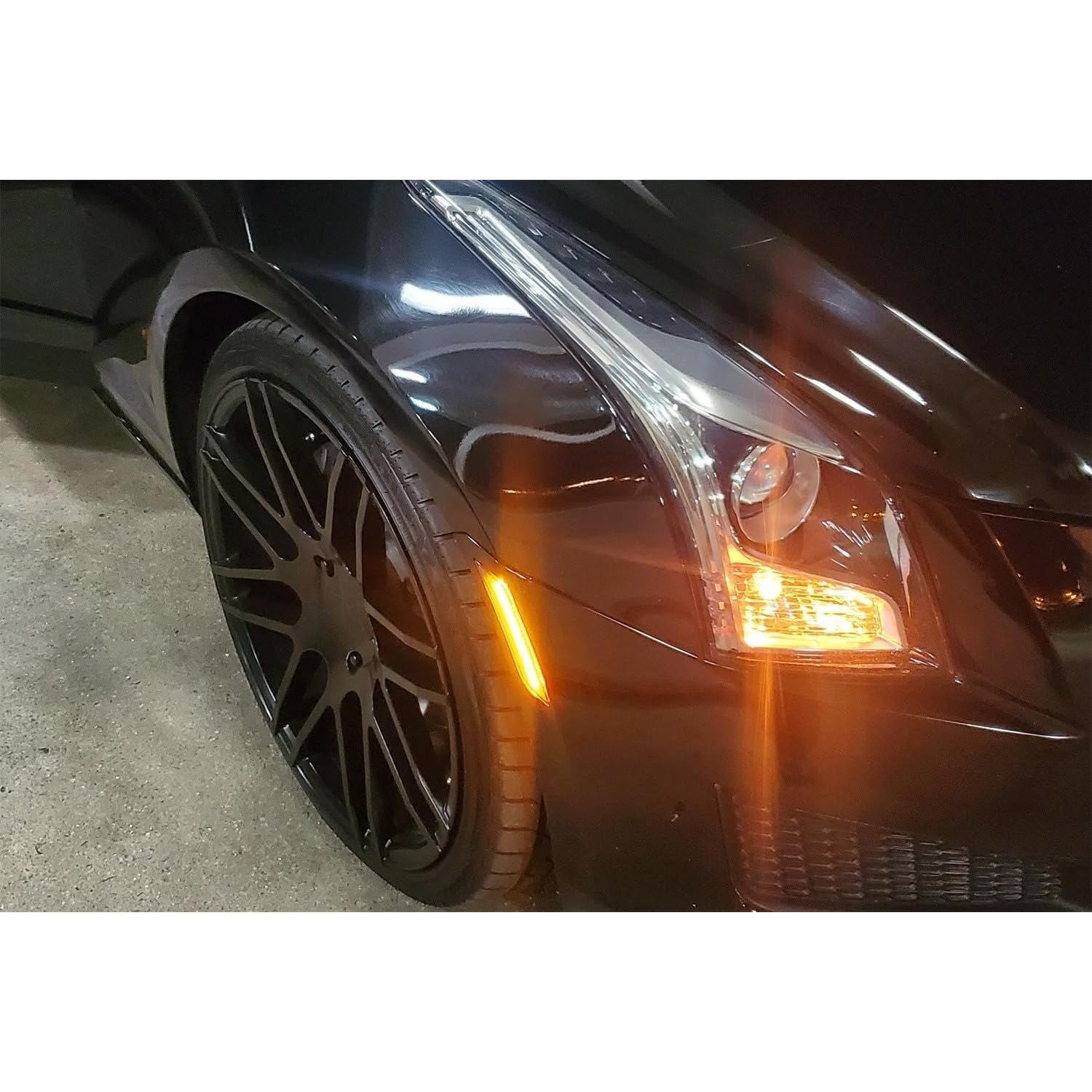 Kit de Luz de Marcador Lateral LED iJDMTOY Lente Ahumada Ámbar